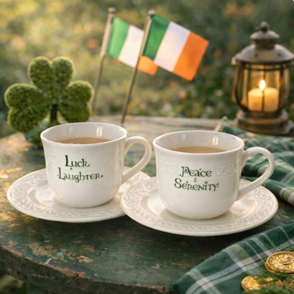 Vintage Irish Blessing Cups & Saucers